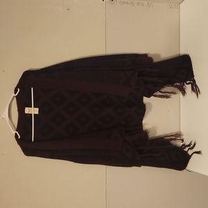 Faded Glory L/G 12-14 black/burgundy sweater